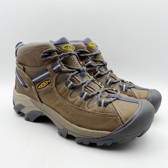 Keen Womens Targhee ll Mid Hiking Boot US 9.5 Brown Blue Waterproof Leather NWOB - Picture 5 of 12